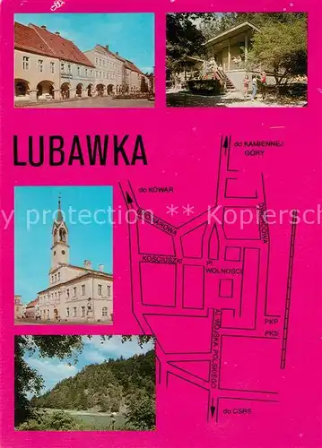 AK / Ansichtskarte Lubawka Plac Wolnosci Osrodek kolonijny Ratusz Krucza Skala Lubawka