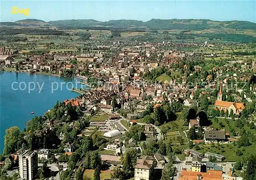 AK / Ansichtskarte Zug_ZG Panorama mit Zugersee und Albis Fliegeraufnahme Zug_ZG