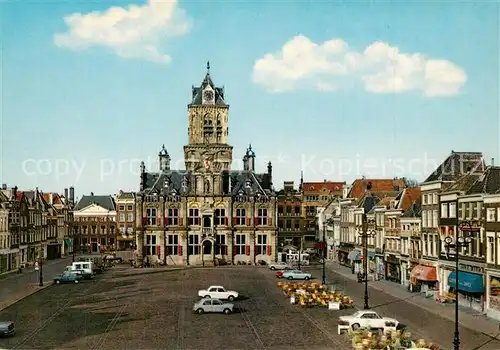 AK / Ansichtskarte Delft Markt met Stadhuis Delft