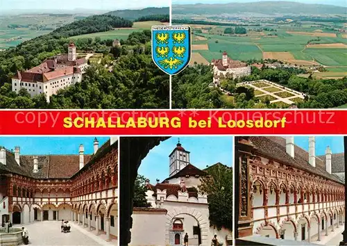 AK / Ansichtskarte Schallaburg_Loosdorf Renaissanceschloss Fliegeraufnahme Innenhof Arkaden Schallaburg_Loosdorf