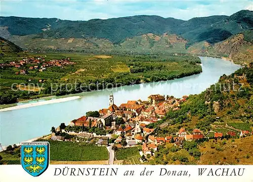 AK / Ansichtskarte Duernstein_Wachau Donautal Fliegeraufnahme Duernstein_Wachau