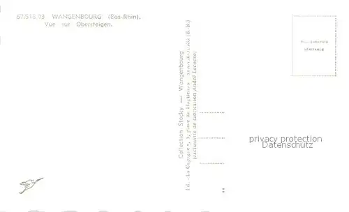 AK / Ansichtskarte Wangenbourg Engenthal Vue sur Obersteigen Wangenbourg Engenthal