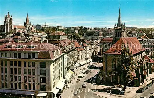 AK / Ansichtskarte Lausanne_VD La place St Francois et la cathedrale Lausanne VD