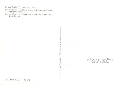 AK / Ansichtskarte Chamonix Vue generale et entree du tunnel du Mont Blanc Cote France Chamonix