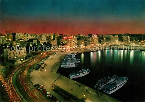AK / Ansichtskarte Piraeus Hafen bei Nacht 