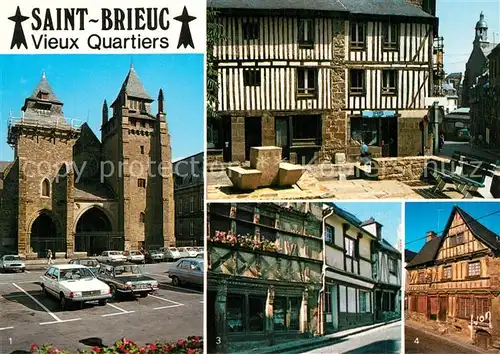 AK / Ansichtskarte Saint Brieuc_Cotes d_Armor Cathedrale Place Louis Guilloux Vieilles Maisons Saint Brieuc_Cotes d