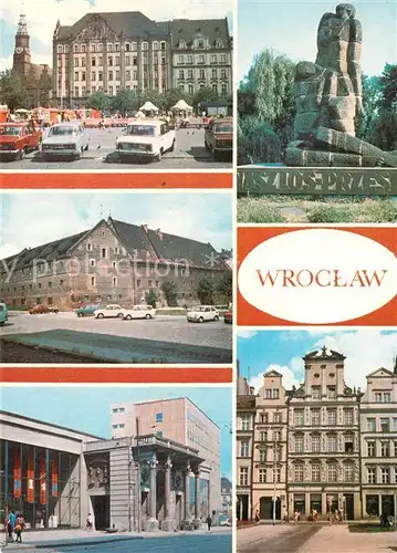 AK / Ansichtskarte Wroclaw Plac Solny Ratusz Profesorow Lwowskich przez hitlerowcow Arsenal Siedziba Galerii Wspolczesnej Palac Hatzfeldow Kamieniczki Wroclaw