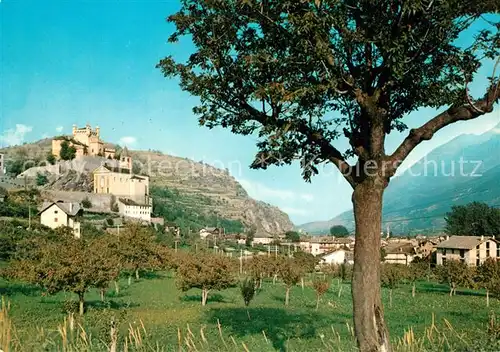 AK / Ansichtskarte Saint_Pierre_Aosta Frutteti e sfondo Castello Saint_Pierre_Aosta