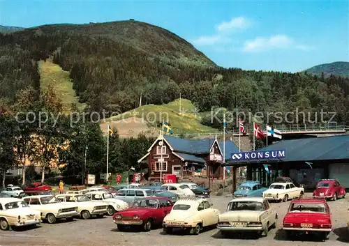 AK / Ansichtskarte Norrland_Schweden Faergernas Land Are fran Torget med Are Bergbana till Moervikshummeln Jaemtland 