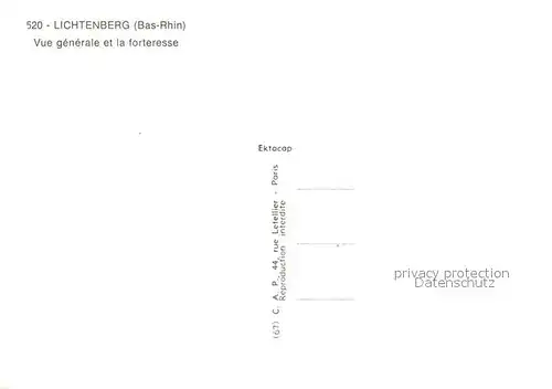 AK / Ansichtskarte Lichtenberg_Vosges_Region Vue generale et la forteresse 