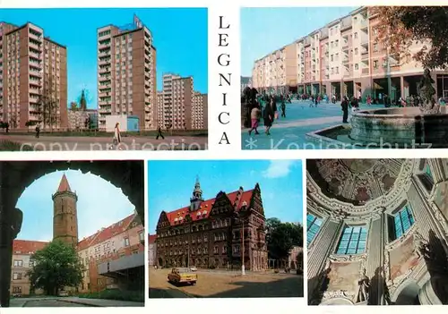 AK / Ansichtskarte Legnica Ulica Mlynarska Fragment Rynku Zamek Piastowski wieza Piastow Siqskich Legnica