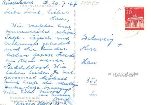 AK / Ansichtskarte Immenstaad_Bodensee Fliegeraufnahme Immenstaad_Bodensee