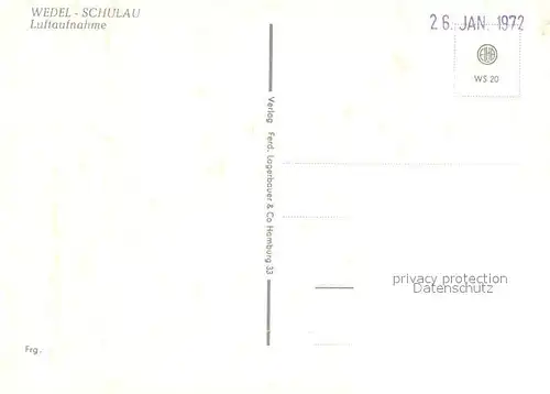 AK / Ansichtskarte Wedel_Pinneberg Schulau Fliegeraufnahme Wedel Pinneberg