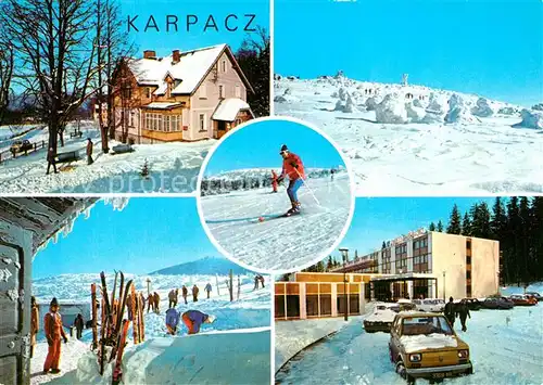 AK / Ansichtskarte Karpacz Dom wypoczynkowy FWP Jutrzenka Ferienheim Berghotel Wintersport Karpacz