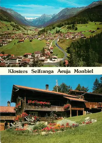 AK / Ansichtskarte Klosters_GR Panorama Blick ins Silvrettagebiet Selfranga Aeuja Monbiel Klosters_GR