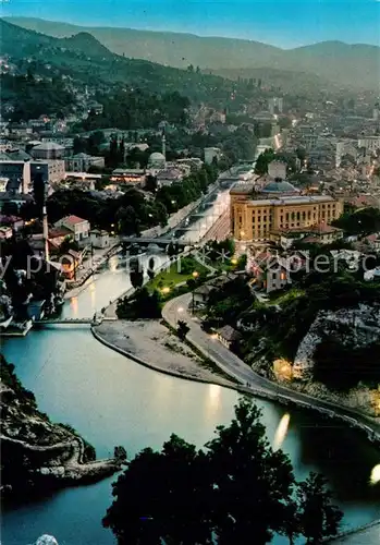 AK / Ansichtskarte Sarajevo Stadtpanorama Abendstimmung Sarajevo
