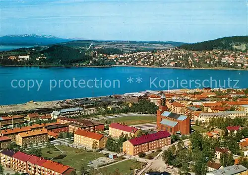 AK / Ansichtskarte oestersund i bakgrunden Froesoen Storsjoen och Oviksfjaellen oestersund