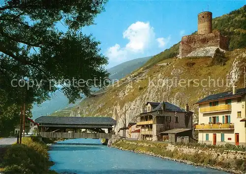 AK / Ansichtskarte Martigny_VS Pont couvert et Chateau de la Batiaz Martigny VS