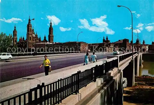 AK / Ansichtskarte Zaragoza_Saragossa_Espana Puente de Santiago 