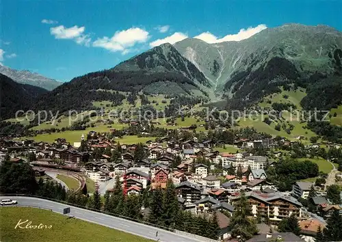 AK / Ansichtskarte Klosters_GR Fliegeraufnahme mit Aelpelti Klosters_GR