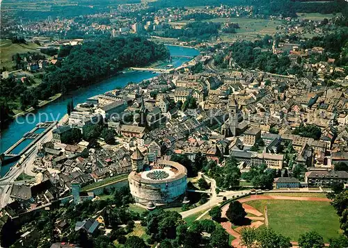 AK / Ansichtskarte Schaffhausen_SH Fliegeraufnahme mit Munot und Rhein Schaffhausen SH