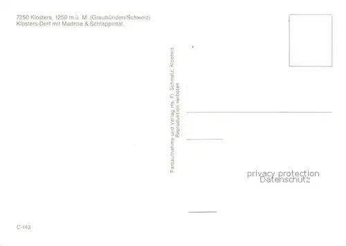 AK / Ansichtskarte Klosters_Dorf mit Madrisa und Schlappintal Klosters_Dorf