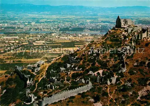 AK / Ansichtskarte Saint Peray Les Ruines de Crussol En second plan le Rhone Valence et le Massif du Vercors Saint Peray