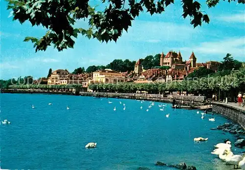 AK / Ansichtskarte Nyon_VD Le Port et le Chateau Nyon_VD