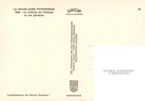 AK / Ansichtskarte Polignac_Haute Loire Le Chateau et vue generale Polignac Haute Loire