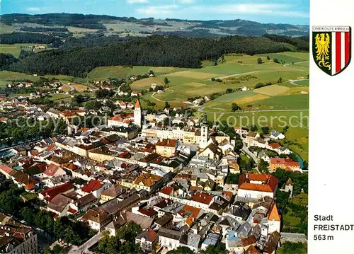 AK / Ansichtskarte Freistadt_Muehlviertel Linzer und Boehmertor Schloss Buergerhaeuser Flugplatz Fliegeraufnahme Freistadt_Muehlviertel
