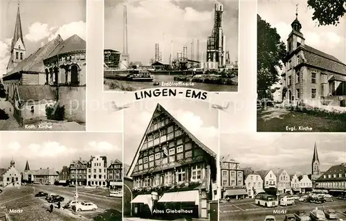 AK / Ansichtskarte Lingen_Ems Kirchen Markt Altes Giebelhaus Lingen_Ems