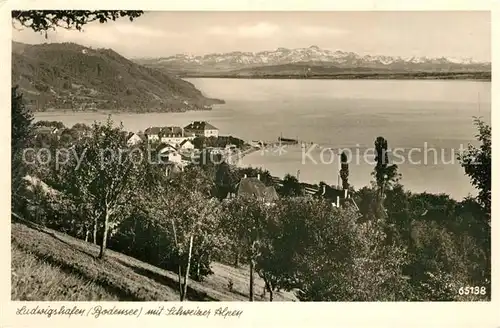 AK / Ansichtskarte Ludwigshafen_Bodensee Panorama Schweizer Alpen Ludwigshafen Bodensee