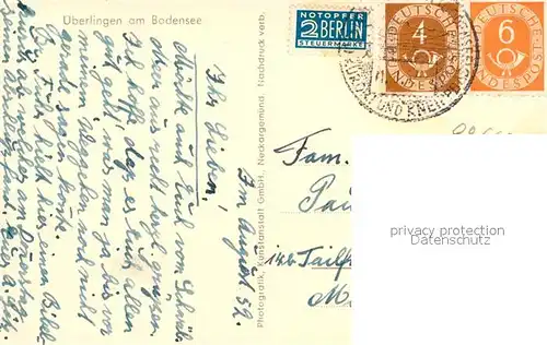 AK / Ansichtskarte ueberlingen_Bodensee Panorama Kirche ueberlingen Bodensee