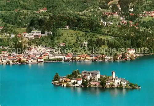AK / Ansichtskarte Lago_d_Orta Panorama di Orta e Isola San Giulio veduta aerea Lago_d_Orta