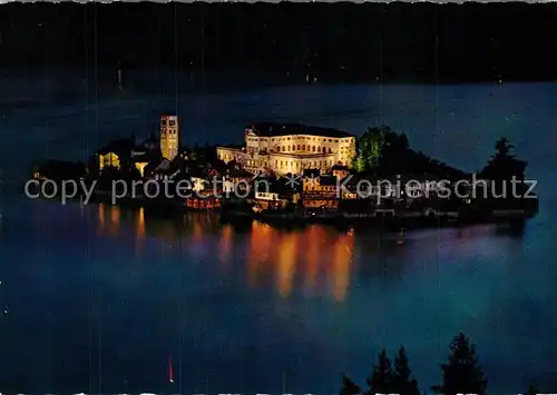 AK / Ansichtskarte Isola_San_Giulio Lago d Orta de notte Isola_San_Giulio