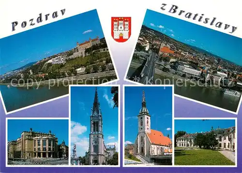 AK / Ansichtskarte Bratislava Stadtansichten Kirchen Bruecke Bratislava