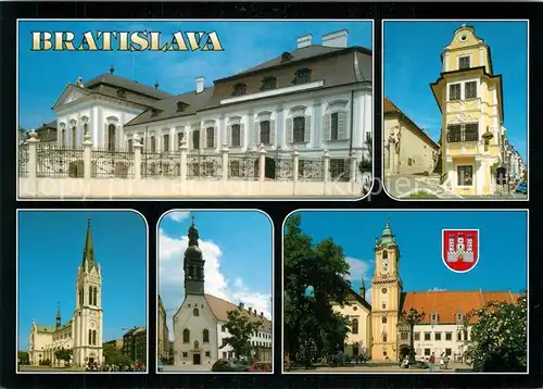 AK / Ansichtskarte Bratislava Palast Rokokohaus Kirche Altes Rathaus Bratislava