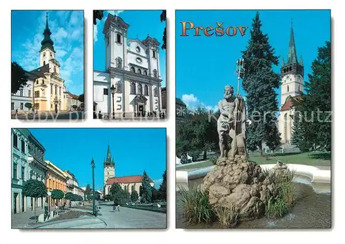 AK / Ansichtskarte Presov_Eperjes Kathedrale Kirche Brunnen Platz Presov Eperjes