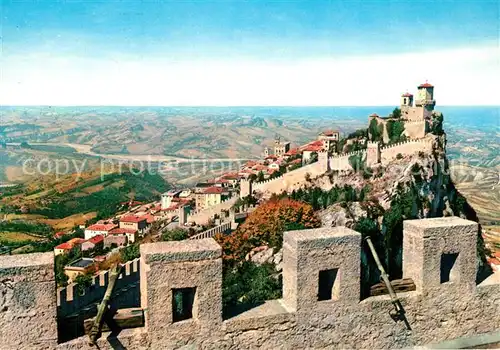 AK / Ansichtskarte San_Marino_Repubblica Panorama Alte Stadtmauern San_Marino_Repubblica