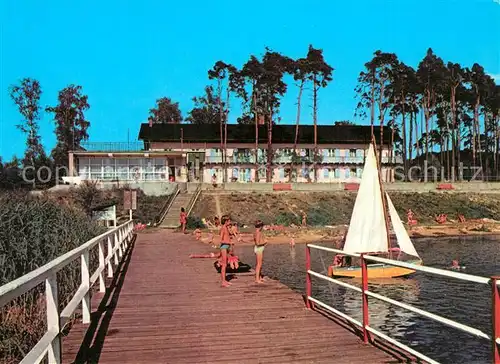 AK / Ansichtskarte Slawa Osrodek sportowo wypoczynkowy nad Jeziorem Slawskim Hotel i kawiarnia Stoneczna Sport  und Erholungszentrum Hotel Slawa