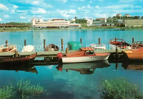 AK / Ansichtskarte Joensuu Uferpartie am Hafen Bootsanleger Joensuu
