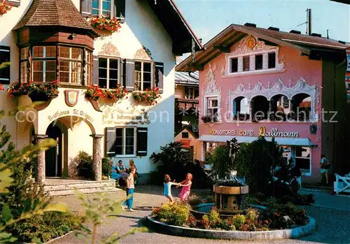 St_Gilgen_Salzkammergut Rathaus Konditorei Cafe Brunnen St_Gilgen_Salzkammergut