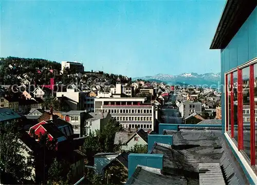 Tromsoe View with Maritime School on the height Tromsoe