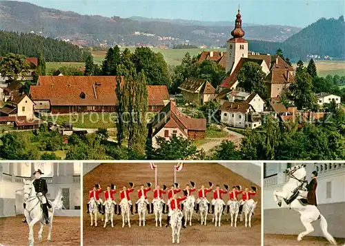 Piber_Koeflach Ortsansicht mit Kirche Lipizzanergestuet Quadrille Piber_Koeflach