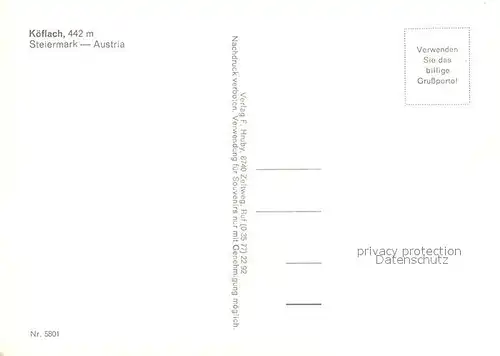 Koeflach Stadtpanorama Hauptstrasse Koeflach