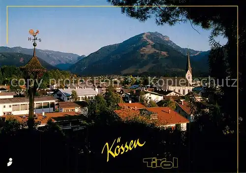 Koessen_Tirol Ortsansicht mit Kirche Alpen Koessen Tirol