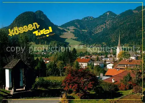 Koessen_Tirol Ortsansicht mit Kirche Koessen Tirol