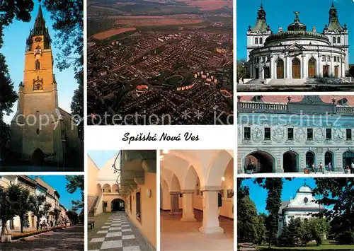 Spisska_Nova_Ves Kirche Gebaeude Arkaden Fliegeraufnahme Spisska_Nova_Ves