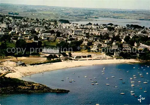 Carantec Laplage du Kelenn et le bourg Vue aerienne Carantec