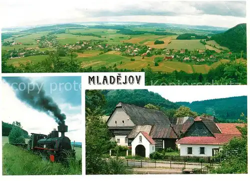 Mladejov Panorama Dampflokomotive Ortsansicht Mladejov